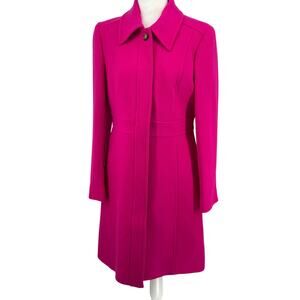 🧥 J.Crew Lady Day Coat in Italian Double Cloth Wool | Hot Pink Fuchsia | NWT